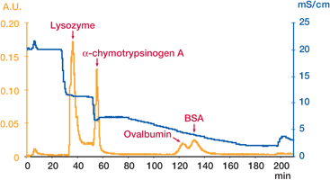 HEA HyperCel Sorbent: Binding buffer: Carbonate-bicarbonate, pH 10 + 150 mM NaCl HEA HyperCel Sorbent: Binding buffer: Carbonate-bicarbonate, pH 10 + 150 mM NaCl