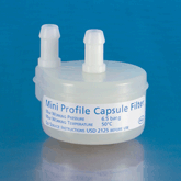 Profile® II depth filter in Mini Profile® capsules, 0.5 µm removal rating, 46 cm² EFA, ½ in hose barb connections, box of 3 product photo
