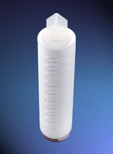Posidyne® membrane filter cartridge, 0.2 µm removal rating, endotoxin control, 10-inch length, double o-ring (silicone) with bayonet lock and fin end product photo