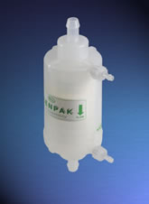 Supor® EKV membrane in Kleenpak™ capsule, 0.2 µm removal rating, 375 cm² EFA, ½ in. hose barb connections, suitable for gamma irradiation product photo