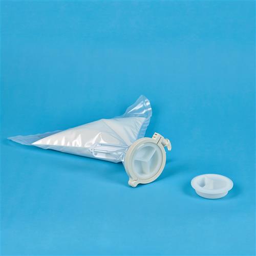 Cup end cap, 4 in. outlet diameter, natural HDPE, gamma irradiated, box of 10 product photo