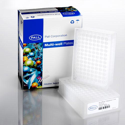 AcroPrep 96 Filter Plates, 1 mL - 3.0 µm, glass fiber media/0.2 µm Bio-Inert membrane (5/pkg) product photo